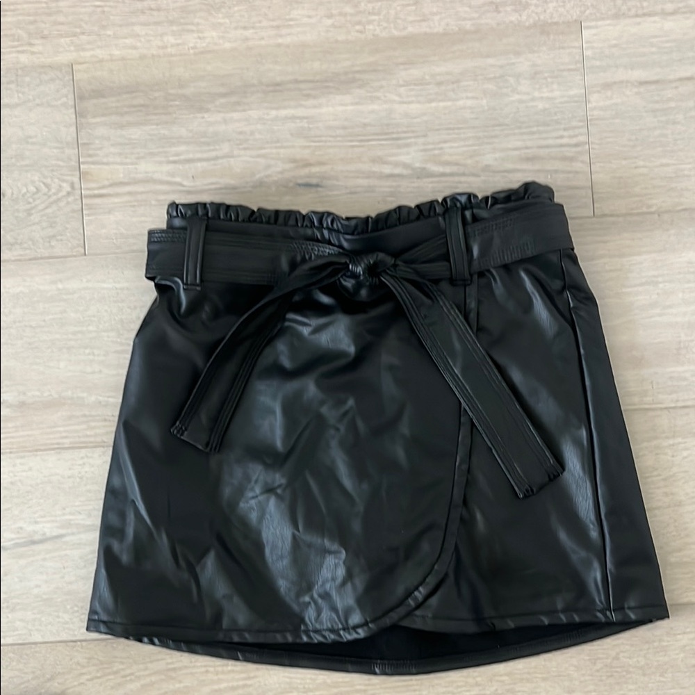 Black Faux Leather Skirt